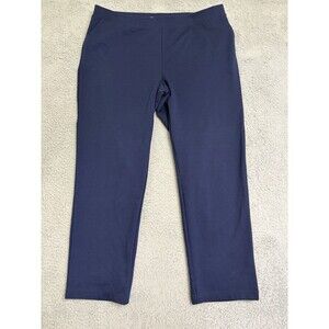 Weekend's By Chico's Womens Navy Knit Pull on Pants Pockets Women's XL (3)